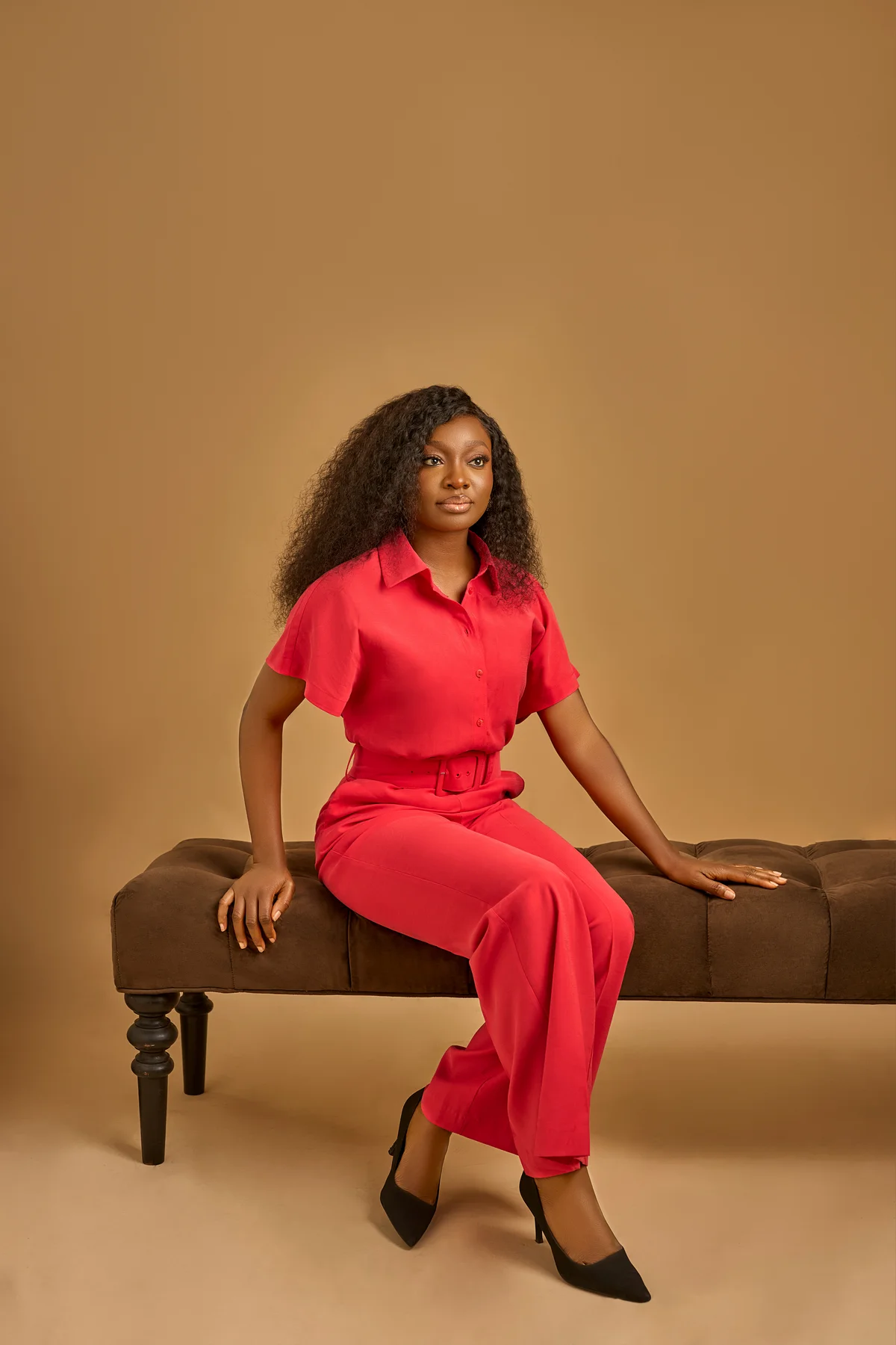 Chidinma O., founder of Sainte Gloire, photographed in the studio